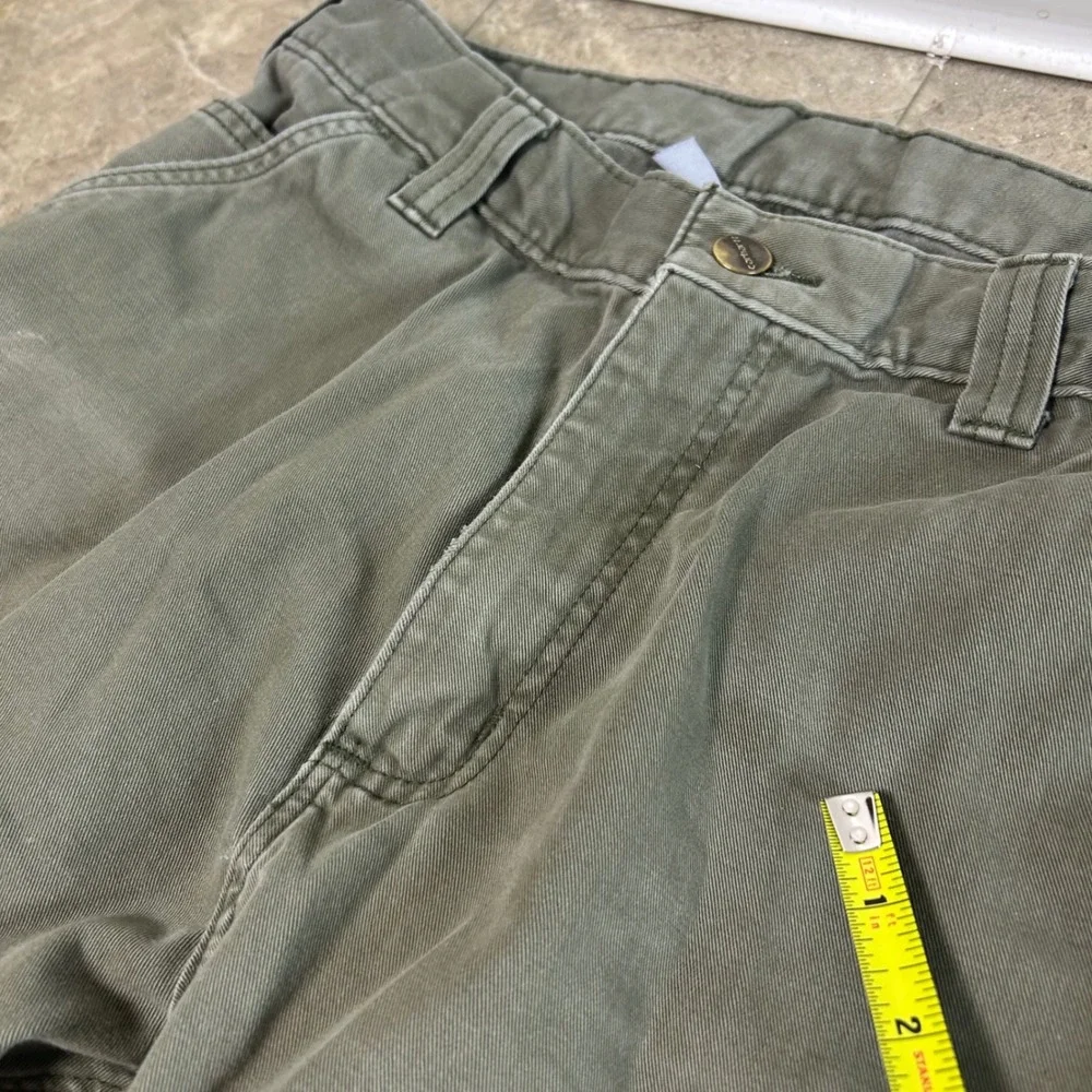 Carhartt Carpenter Work Pants Mens 32x34 Moss Green Canvas Utility - Picture 10 of 11